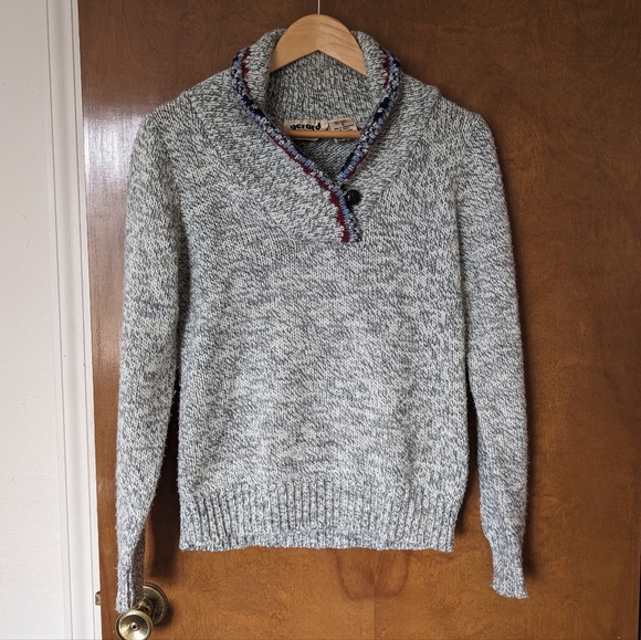 Vintage Gerard Works Gray Shawl Collar Pullover Sweater - Picture 1 of 7